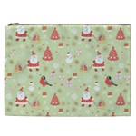 Christmas Pattern, Christmas Tree, Santa Cosmetic Bag (XXL)