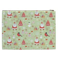 Christmas Pattern, Christmas Tree, Santa Cosmetic Bag (XXL) from ArtsNow.com Back