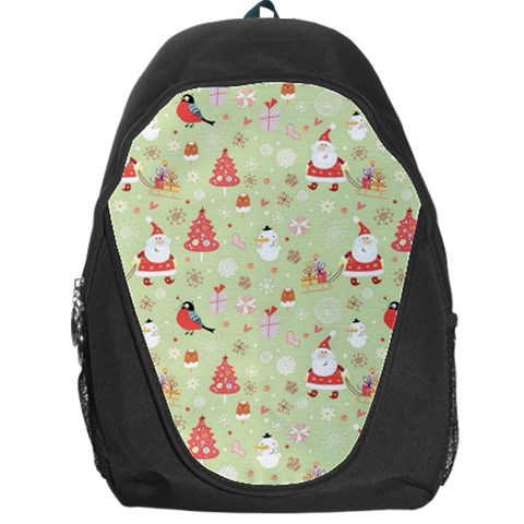 Christmas Pattern, Christmas Tree, Santa Backpack Bag from ArtsNow.com Front