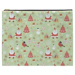 Christmas Pattern, Christmas Tree, Santa Cosmetic Bag (XXXL)