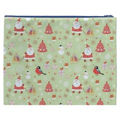 Christmas Pattern, Christmas Tree, Santa Cosmetic Bag (XXXL) from ArtsNow.com Back