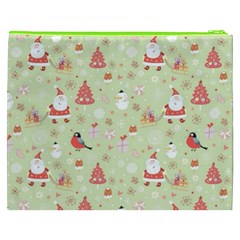 Christmas Pattern, Christmas Tree, Santa Cosmetic Bag (XXXL) from ArtsNow.com Back