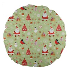 Christmas Pattern, Christmas Tree, Santa Large 18  Premium Round Cushions from ArtsNow.com Front