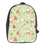 Christmas Pattern, Christmas Tree, Santa School Bag (XL)