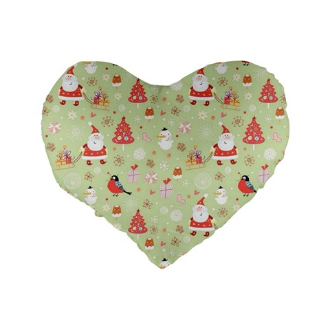 Christmas Pattern, Christmas Tree, Santa Standard 16  Premium Heart Shape Cushions from ArtsNow.com Back