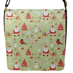 Christmas Pattern, Christmas Tree, Santa Flap Closure Messenger Bag (S)