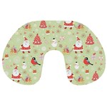 Christmas Pattern, Christmas Tree, Santa Travel Neck Pillow