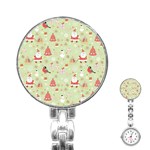 Christmas Pattern, Christmas Tree, Santa Stainless Steel Nurses Watch