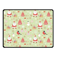 Christmas Pattern, Christmas Tree, Santa Two Sides Fleece Blanket (Small) from ArtsNow.com 45 x34  Blanket Back