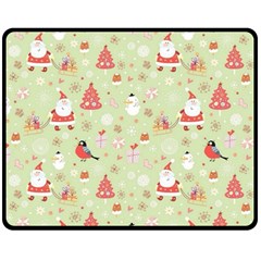 Christmas Pattern, Christmas Tree, Santa Two Sides Fleece Blanket (Medium) from ArtsNow.com 58.8 x47.4  Blanket Front