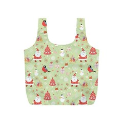 Christmas Pattern, Christmas Tree, Santa Full Print Recycle Bag (S) from ArtsNow.com Back