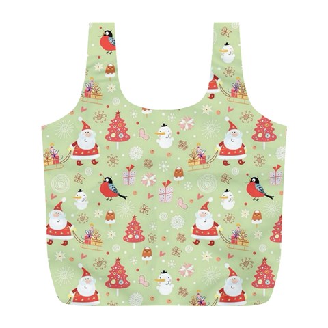 Christmas Pattern, Christmas Tree, Santa Full Print Recycle Bag (L) from ArtsNow.com Front