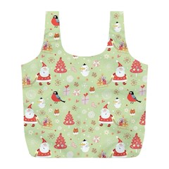 Christmas Pattern, Christmas Tree, Santa Full Print Recycle Bag (L) from ArtsNow.com Back