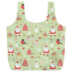 Christmas Pattern, Christmas Tree, Santa Full Print Recycle Bag (XL) from ArtsNow.com Back