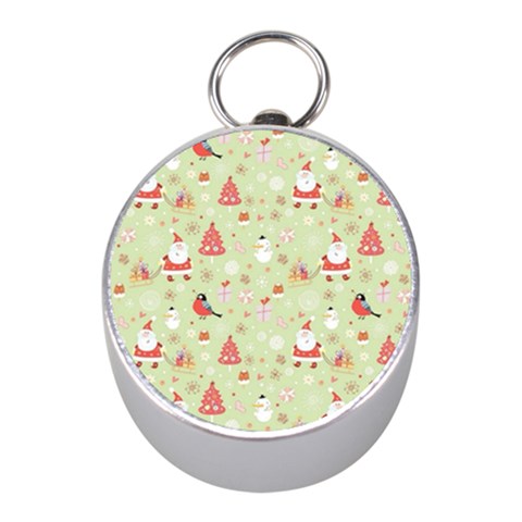 Christmas Pattern, Christmas Tree, Santa Mini Silver Compasses from ArtsNow.com Front