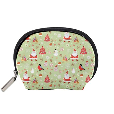 Christmas Pattern, Christmas Tree, Santa Accessory Pouch (Small) from ArtsNow.com Front