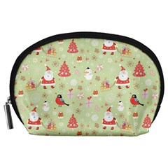 Christmas Pattern, Christmas Tree, Santa Accessory Pouch (Large) from ArtsNow.com Front