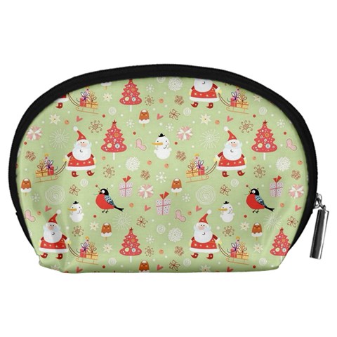 Christmas Pattern, Christmas Tree, Santa Accessory Pouch (Large) from ArtsNow.com Back