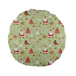 Christmas Pattern, Christmas Tree, Santa Standard 15  Premium Flano Round Cushions