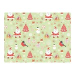 Christmas Pattern, Christmas Tree, Santa Two Sides Premium Plush Fleece Blanket (Mini)