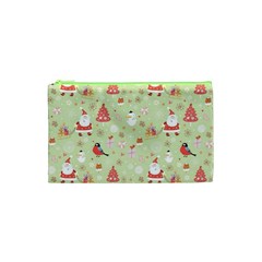 Christmas Pattern, Christmas Tree, Santa Cosmetic Bag (XS) from ArtsNow.com Front