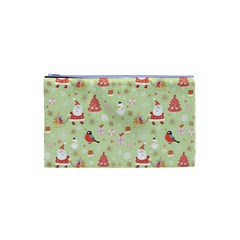 Christmas Pattern, Christmas Tree, Santa Cosmetic Bag (XS) from ArtsNow.com Front