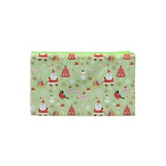 Christmas Pattern, Christmas Tree, Santa Cosmetic Bag (XS) from ArtsNow.com Back