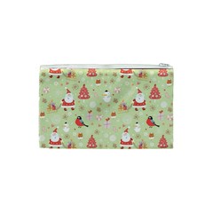 Christmas Pattern, Christmas Tree, Santa Cosmetic Bag (XS) from ArtsNow.com Back