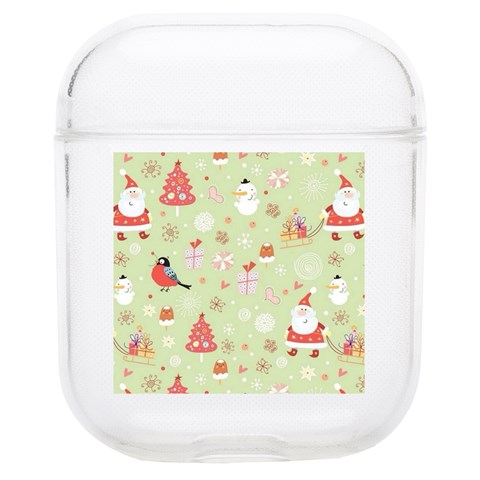 Christmas Pattern, Christmas Tree, Santa Soft TPU AirPods 1/2 Case from ArtsNow.com Front