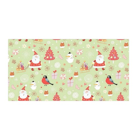 Christmas Pattern, Christmas Tree, Santa Satin Wrap 35  x 70  from ArtsNow.com Front