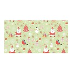 Christmas Pattern, Christmas Tree, Santa Satin Wrap 35  x 70 