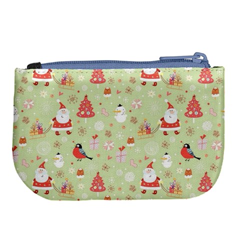 Christmas Pattern, Christmas Tree, Santa Large Coin Purse from ArtsNow.com Back