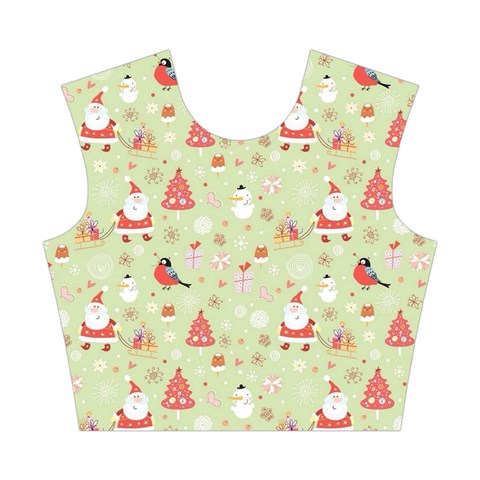 Christmas Pattern, Christmas Tree, Santa Cotton Crop Top from ArtsNow.com Front