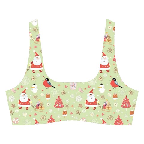 Christmas Pattern, Christmas Tree, Santa Cross Back Hipster Bikini Set from ArtsNow.com Front