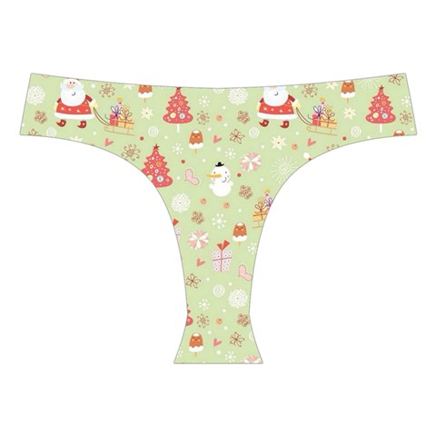 Christmas Pattern, Christmas Tree, Santa Cross Back Hipster Bikini Set from ArtsNow.com Front Under