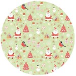 Christmas Pattern, Christmas Tree, Santa Wooden Bottle Opener (Round)