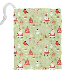 Christmas Pattern, Christmas Tree, Santa Drawstring Pouch (4XL) from ArtsNow.com Back