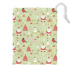 Christmas Pattern, Christmas Tree, Santa Drawstring Pouch (5XL) from ArtsNow.com Front