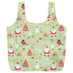 Christmas Pattern, Christmas Tree, Santa Full Print Recycle Bag (XXL) from ArtsNow.com Front