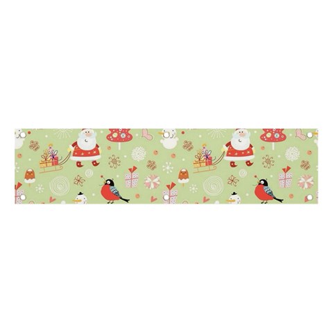 Christmas Pattern, Christmas Tree, Santa Banner and Sign 4  x 1  from ArtsNow.com Front