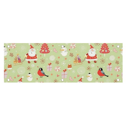 Christmas Pattern, Christmas Tree, Santa Banner and Sign 6  x 2  from ArtsNow.com Front