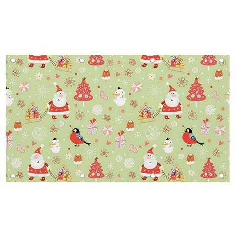 Christmas Pattern, Christmas Tree, Santa Banner and Sign 7  x 4  from ArtsNow.com Front