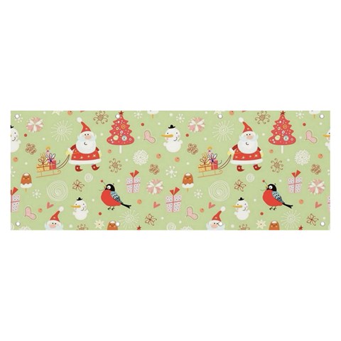 Christmas Pattern, Christmas Tree, Santa Banner and Sign 8  x 3  from ArtsNow.com Front