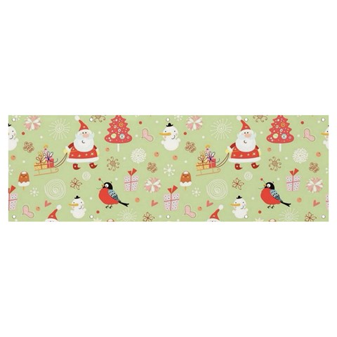 Christmas Pattern, Christmas Tree, Santa Banner and Sign 12  x 4  from ArtsNow.com Front