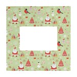 Christmas Pattern, Christmas Tree, Santa White Box Photo Frame 4  x 6 