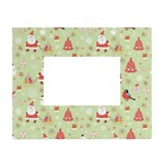 Christmas Pattern, Christmas Tree, Santa White Tabletop Photo Frame 4 x6 