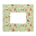 Christmas Pattern, Christmas Tree, Santa White Wall Photo Frame 5  x 7 