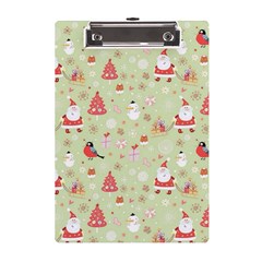 Christmas Pattern, Christmas Tree, Santa A5 Acrylic Clipboard from ArtsNow.com Front