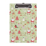 Christmas Pattern, Christmas Tree, Santa A5 Acrylic Clipboard