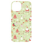 Christmas Pattern, Christmas Tree, Santa iPhone 14 Black UV Print Case